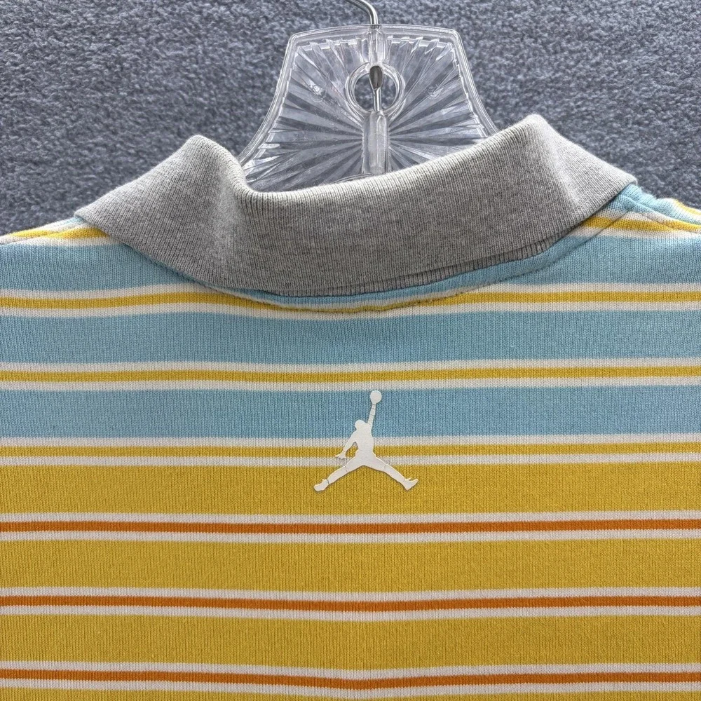 Jordan Polo Shirt Mens XL Colorful Stripe Cotton Jumpman Logo Casual